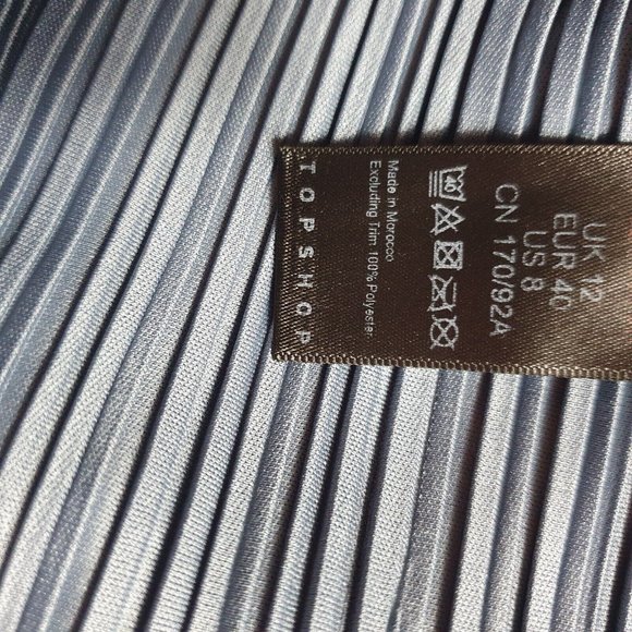 TOPSHOP wrap dress crinkle fabric Sze 12 RRP$168 bought in UK RARE slate blue - Picture 8 of 8